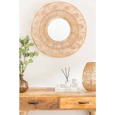 Miroir Rond En Rotin (Ø60 Cm) Corent SKLUM Rotin - NATUREL 4 Miroir Rond En Rotin (Ø60 Cm) Corent SKLUM Rotin - NATUREL – Image 2