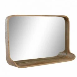 VMO HOME MIROIR MURAL À ÉTAGÈRE NATUREL -Miroir Soldes Boutique 42496169 2