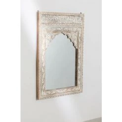 Miroir Mural Priyan SKLUM Bois De Manguiers Bois Blanc Vintage - Bois Blanc Vintage Bois Blanc Vintage -Miroir Soldes Boutique 42739005 3