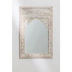 Miroir Mural Priyan SKLUM Bois De Manguiers Bois Blanc Vintage - Bois Blanc Vintage Bois Blanc Vintage -Miroir Soldes Boutique 42739005 4