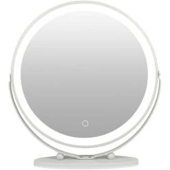 DAZHOM Miroir De Maquillage Trois Couleurs Dimmable Cadre Blanc Miroir De Maquillage Rond Rotatif -50 * 50cm - White 9 DAZHOM Miroir De Maquillage Trois Couleurs Dimmable Cadre Blanc Miroir De Maquillage Rond Rotatif -50 * 50cm - White -Miroir Soldes Boutique 42741800 3