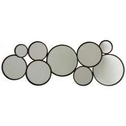 Paris Prix - Miroir Mural Design "9 Ronds" 84cm Noir