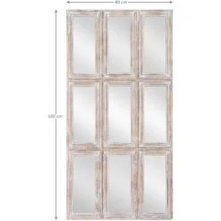 WOMO DESIGN Miroir Mural Vintage Montage Horizontal/vertical Cadre Bois Manguier 80x160 Cm -Miroir Soldes Boutique 43000828 4