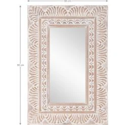 WOMO-DESIGN Miroir Mural Décoratif 60x90 Cm Rectangulaire Aspect Bois Rustique à Poser/mural -Miroir Soldes Boutique 43000837 4