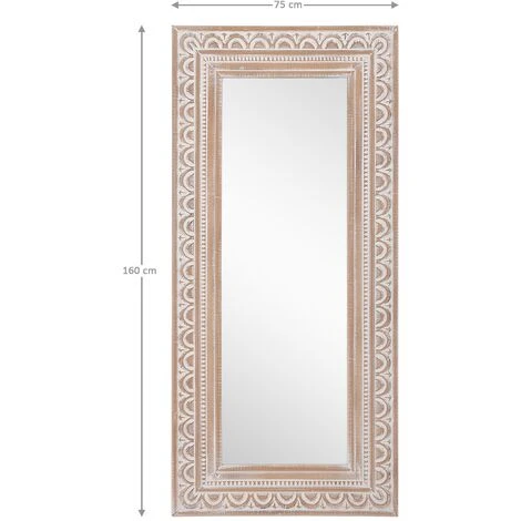 WOMO DESIGN Miroir 75 X 160 Cm Cadre En Bois De Manguier Décoration Intérieure Rectangulaire 6 WOMO DESIGN Miroir 75 X 160 Cm Cadre En Bois De Manguier Décoration Intérieure Rectangulaire – Image 4