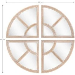 WOMO DESIGN Miroir Mural Ronde Ø 120 Cm En Bois De Manguier Fait à La Main Design Unique -Miroir Soldes Boutique 43000841 4