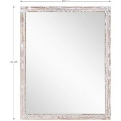 WOMO DESIGN Miroir Mural 100 X 125 Cm Rectangulaire Cadre Bois De Manguier Fait à La Main -Miroir Soldes Boutique 43000843 4
