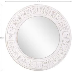 WOMO DESIGN Miroir 90x90 Cm Ronde Cadre En Bois De Manguier Décoration Intérieure Chambre -Miroir Soldes Boutique 43000844 4