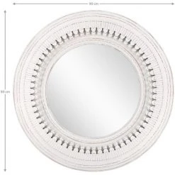 WOMO DESIGN Miroir Rond Ø 90 Cm Cadre En Bois De Manguier Fait à La Main Design Unique -Miroir Soldes Boutique 43000845 4