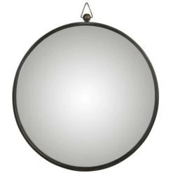 LES TENDANCES Miroir Mural Rond Verre Et Métal Noir Verde D 61 Cm