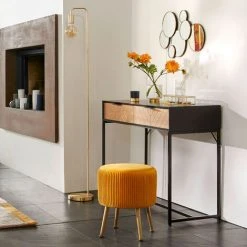 Miroir Rond Coloris Or En MDF / Verre - L. 61 X L. 2 X H. 37 Cm -PEGANE- -Miroir Soldes Boutique 43530206 2