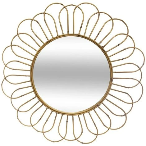 Miroir En Métal Coloris Beige - D. 72 X Ep. 4,3 Cm -PEGANE- 3 Miroir En Métal Coloris Beige - D. 72 X Ep. 4,3 Cm -PEGANE-