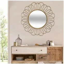 Miroir En Métal Coloris Beige - D. 72 X Ep. 4,3 Cm -PEGANE- 5 Miroir En Métal Coloris Beige - D. 72 X Ep. 4,3 Cm -PEGANE- -Miroir Soldes Boutique 43530963 2