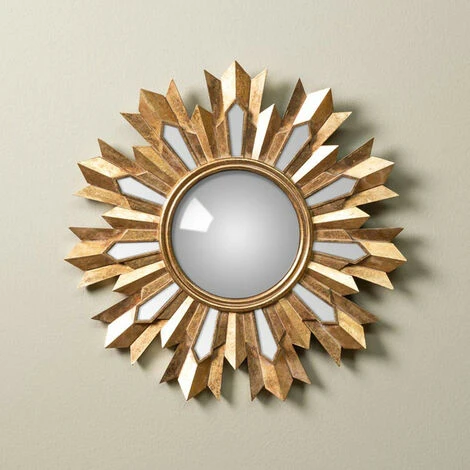 CHEHOMA Miroir Convexe Flamme 35cm - Doré 3 CHEHOMA Miroir Convexe Flamme 35cm - Doré