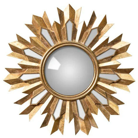 CHEHOMA Miroir Convexe Flamme 35cm - Doré 4 CHEHOMA Miroir Convexe Flamme 35cm - Doré – Image 2