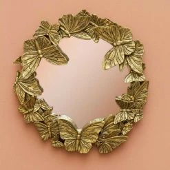 CHEHOMA Miroir Papillons Dorés Résine 29cm - Doré