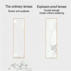 KARTOKNER Miroir Sur Pied Rectangulaire Shabby, 40x 140 Cm HD Grand Miroir Pleine Longueur Avec Crochet Pour Salon Ou Dressing (cuivre) -Miroir Soldes Boutique 43587711 5