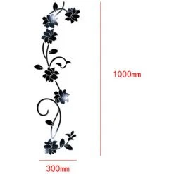 Miroirs Muraux Flower Vine Acrylique Miroir Stickers Muraux, Élégant Miroir Réglage Mur Autocollant, Mur Collant Miroir Décoration Murale Pour La Maison Salon Chambre Décor, GrooFoo Or -Miroir Soldes Boutique 44077263 4