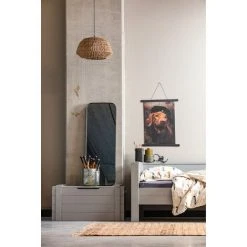 WHITELABEL Miroir Murales Rectangulaire En Métal - Encadrement Ovale - Noir - 110x40x5 - Doutzen - Noir -Miroir Soldes Boutique 44141274 3