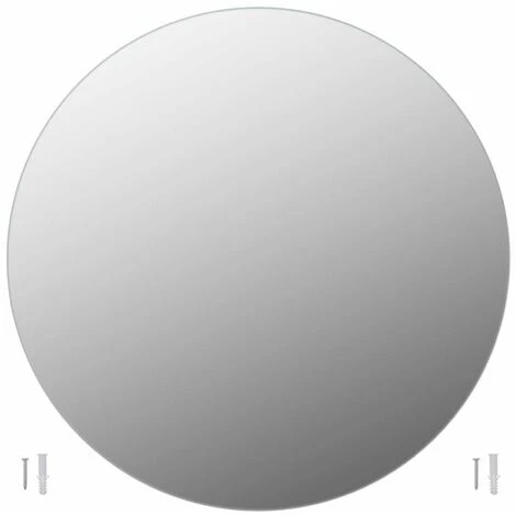 HAPPYSHOPPING Miroir Rond Sans Cadre 90 Cm Verre 4 HAPPYSHOPPING Miroir Rond Sans Cadre 90 Cm Verre – Image 2