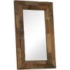 HAPPYSHOPPING Miroir Bois De Recuperation Massif 50 X 80 Cm