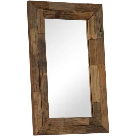 HAPPYSHOPPING Miroir Bois De Recuperation Massif 50 X 80 Cm 4 HAPPYSHOPPING Miroir Bois De Recuperation Massif 50 X 80 Cm – Image 2