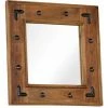 HAPPYSHOPPING Miroir Bois D'acacia Massif 50 X 50 Cm