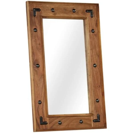 HAPPYSHOPPING Miroir Bois D'acacia Massif 50 X 80 Cm 4 HAPPYSHOPPING Miroir Bois D'acacia Massif 50 X 80 Cm – Image 2