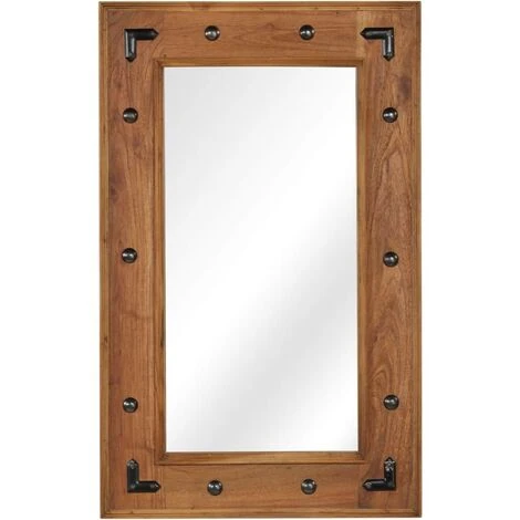HAPPYSHOPPING Miroir Bois D'acacia Massif 50 X 80 Cm 5 HAPPYSHOPPING Miroir Bois D'acacia Massif 50 X 80 Cm – Image 3