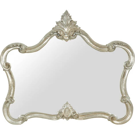 BISCOTTINI Miroir Mural En Bois Avec Finition Feuille D'argent Antique Fabriqué En Italie 4 BISCOTTINI Miroir Mural En Bois Avec Finition Feuille D'argent Antique Fabriqué En Italie – Image 2