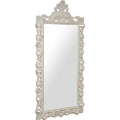 BISCOTTINI MIROIR MURAL EN BOIS AVEC FINITION BLANC ANTIQUE FABRIQUÉ EN ITALIE -Miroir Soldes Boutique 44816612 2