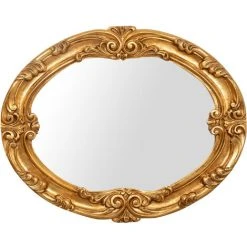 BISCOTTINI MIROIR MURAL EN BOIS AVEC FINITION FEUILLE D'OR ANTIQUE FABRIQUÉ EN ITALIE -Miroir Soldes Boutique 44816615 2