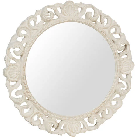 BISCOTTINI MIROIR MURAL EN BOIS AVEC FINITION BLANC ANTIQUE FABRIQUÉ EN ITALIE 6 BISCOTTINI MIROIR MURAL EN BOIS AVEC FINITION BLANC ANTIQUE FABRIQUÉ EN ITALIE – Image 4