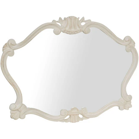 BISCOTTINI MIROIR MURAL EN BOIS AVEC FINITION BLANC ANTIQUE FABRIQUÉ EN ITALIE 3 BISCOTTINI MIROIR MURAL EN BOIS AVEC FINITION BLANC ANTIQUE FABRIQUÉ EN ITALIE