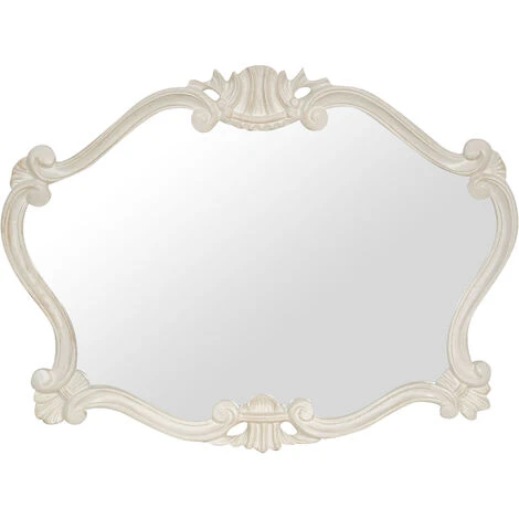 BISCOTTINI MIROIR MURAL EN BOIS AVEC FINITION BLANC ANTIQUE FABRIQUÉ EN ITALIE 4 BISCOTTINI MIROIR MURAL EN BOIS AVEC FINITION BLANC ANTIQUE FABRIQUÉ EN ITALIE – Image 2