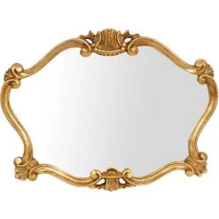 BISCOTTINI MIROIR MURAL EN BOIS AVEC FINITION FEUILLE D'OR ANTIQUE FABRIQUÉ EN ITALIE -Miroir Soldes Boutique 44816660 2