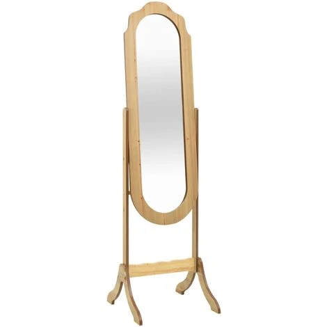 VidaXL Miroir Sur Pied Bois Clair 46x48x164 Cm - Brun 3 VidaXL Miroir Sur Pied Bois Clair 46x48x164 Cm - Brun
