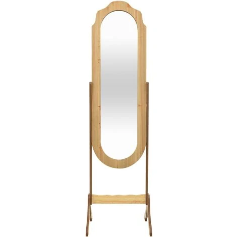 VidaXL Miroir Sur Pied Bois Clair 46x48x164 Cm - Brun 4 VidaXL Miroir Sur Pied Bois Clair 46x48x164 Cm - Brun – Image 2