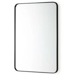 LES TENDANCES Miroir Mural Rectangulaire Métal Noir Ola