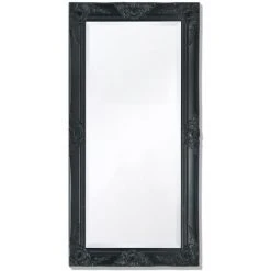 Miroir Mural Style Baroque 100 X 50 Cm Noir VidaXL