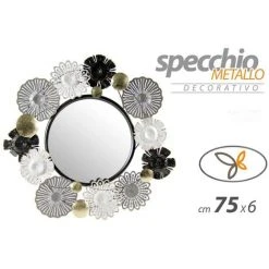 ARGONAUTA Miroir Fleuri En Métal 76 X 74 X 6,4 Cm