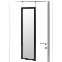 LOLA HOME Miroir En Plastique PE Noir Pour Porte 35x125 Cm