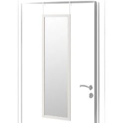 LOLA HOME Miroir En Bois MDF Blanc Pour Porte 35x125 Cm