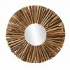 MEUBLETMOI Miroir Mural Rond En Branches De Bois D.50 Cm Style Artisanal - AKELA - Bois