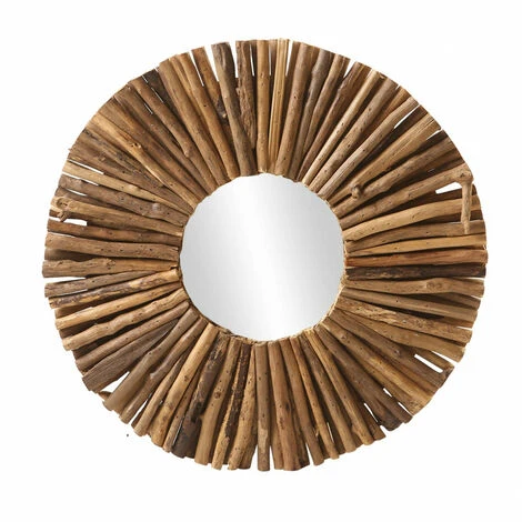 MEUBLETMOI Miroir Mural Rond En Branches De Bois D.50 Cm Style Artisanal - AKELA - Bois 3 MEUBLETMOI Miroir Mural Rond En Branches De Bois D.50 Cm Style Artisanal - AKELA - Bois