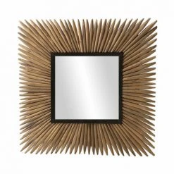 MEUBLETMOI Miroir Mural Carré En Branches De Bois 65x65 Cm - KALEO - Bois