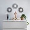 NORCKS Miroir Murale 3 Pièces Miroir Rond Pour Decoration Murale Dans Maison, Salon Et Chambre Miroir Soleil Accrocher Au Mur Original Cadeau Femme Et Maman Miroir Argent Pour Décoration - Argent -Miroir Soldes Boutique 45720567 1