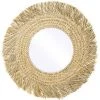 PRIVATEFLOOR Miroir Mural Rond Boho Bali En Herbes Marines Naturelles (60 Cm) - Rewu Bois Naturel - Verre, Herbes Marines - Bois Naturel -Miroir Soldes Boutique 45768199 1