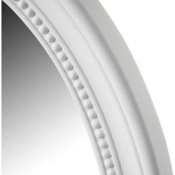 LOLAHOME Miroir Ovale En Verre Et Plastique Blanc 56x70 Cm -Miroir Soldes Boutique 45790249 2