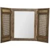 Atmosphera - Miroir Mural Avec Volet En Bois De Manguier 60 X 76 Cm - Marron